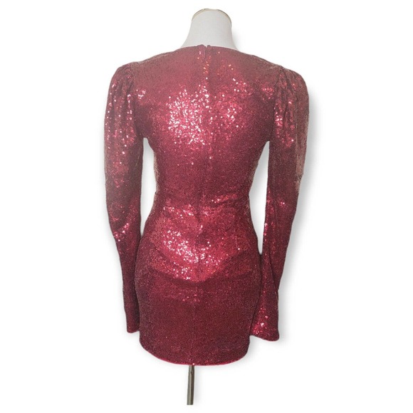 Michael Costello X Revolve Wine Sequin Mini Dress - Picture 4 of 6